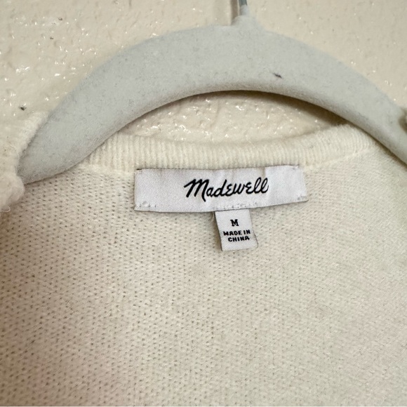 Madewell Alpaca Wool Blend Open Front Colorblock Cardigan Preppy Cozy Playful - Picture 4 of 7